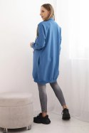 Bluza damska bawełniana zapinana na zamek z napisami jeansowa  