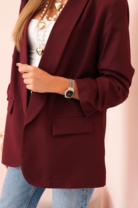 Marynarka z klapami elegancka bordowa Marynarka z klapami elegancka bordowa