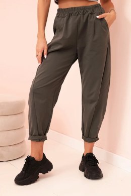 Spodnie z kieszeniami Summer Punto ciemne khaki  