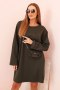 Sukienka damska wiskozowa Plus Size z torebką na łańcuszku khaki  