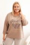 Bluza damska Plus Size masełkowa z nadrukiem 3D fango  