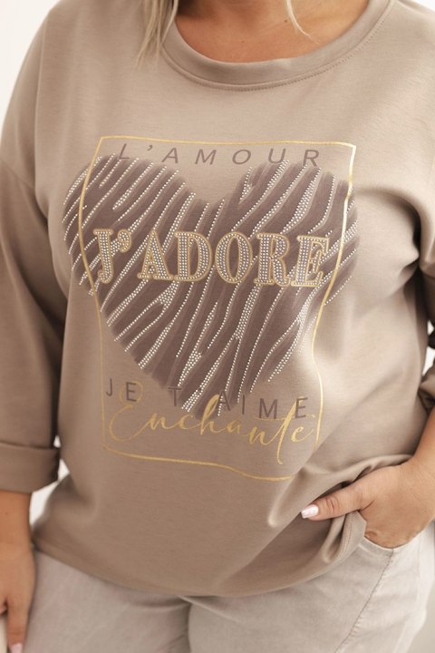 Bluza damska Plus Size masełkowa z nadrukiem 3D fango Bluza damska Plus Size masełkowa z nadrukiem 3D fango