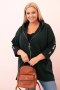 Bluza damska Plus Size z wiskozą rozpinana z kapturem ciemno zielona  
