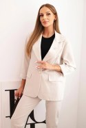 Komplet damski Punto elegancka marynarka i spodnie beżowy  