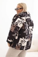 Kurtka damska Plus Size z kapturem i wydłużonym tyłem czarna  