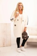 Płaszcz damski Plus Size ze sztucznego baranka z kieszeniami ecru  