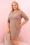 Sukienka damska Plus Size z bawełną o prostym kroju i rękawem 3/4 fango  