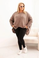 Sweter damski  Plus Size z akrylem o luźnym kroju i rękawem 3/4 fango  