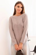 Sweterek damski  z wiskozy z długim rękawem i okrągłym dekoltem fango  