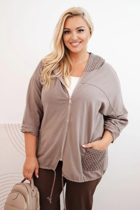 Bluza damska Plus Size bawełniana oversize z długim rękawem fango Bluza damska Plus Size bawełniana oversize z długim rękawem fango