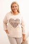 Bluza damska Plus Size masełkowa z nadrukiem 3D bawełniana