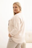 Bluza damska Plus Size masełkowa z nadrukiem 3D bawełniana