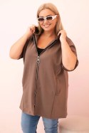 Bluza damska Plus Size z wiskozą rozpinana z kapturem fango