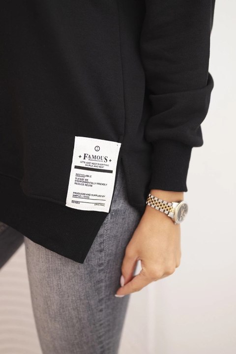 Bluza damska oversize z długim rękawem czarna Bluza damska oversize z długim rękawem czarna