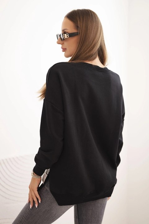 Bluza damska oversize z długim rękawem czarna Bluza damska oversize z długim rękawem czarna
