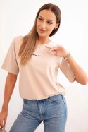 Bluzka damska bawełniana z nadrukiem Minimal beżowa Polski