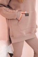 Komplet damski bawełniany bluza z kapturem i legginsy z wysokim stanem fango Polski