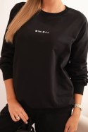 Komplet damski bawełniany z nadrukiem Minimal czarny Polski