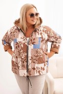 Kurtka damska Plus Size z kapturem i wydłużonym tyłem fango