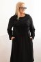 Sukienka damska Plus Size z haftem bawełniana czarna