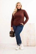 Sweter damski Plus Size z wiskozy o klasycznym kroju brązowy