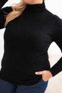 Sweter damski Plus Size z wiskozy o klasycznym kroju czarny