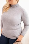 Sweter damski Plus Size z wiskozy o klasycznym kroju szary