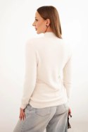 Sweter damski alpaka z półgolfem beżowy