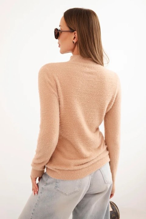Sweter damski alpaka z półgolfem camelowy Sweter damski alpaka z półgolfem camelowy