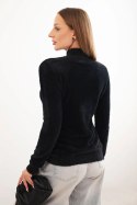 Sweter damski alpaka z półgolfem czarny