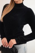 Sweter damski alpaka z półgolfem czarny