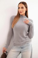 Sweter damski alpaka z półgolfem szary