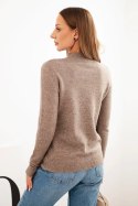 Sweter damski z półgolfem z miękkiej dzianiny fango
