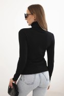 Sweter damski z wiskozy z golfem i długim rękawem czarny