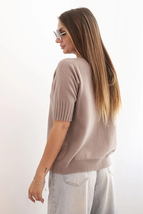 Sweter damski z wiskozy z krótkim rękawem fango Sweter damski z wiskozy z krótkim rękawem fango