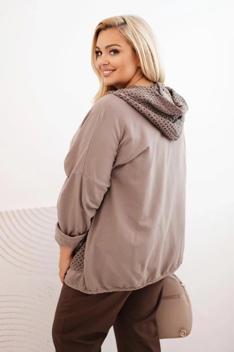 Bluza damska Plus Size bawełniana oversize z długim rękawem fango Bluza damska Plus Size bawełniana oversize z długim rękawem fango