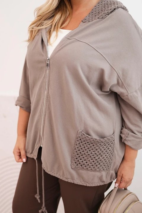 Bluza damska Plus Size bawełniana oversize z długim rękawem fango Bluza damska Plus Size bawełniana oversize z długim rękawem fango