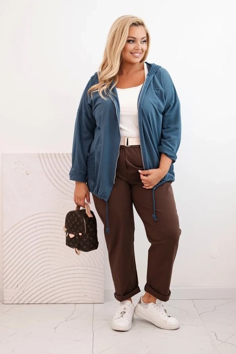 Bluza damska Plus Size bawełniana oversize z długim rękawem jeansowa Bluza damska Plus Size bawełniana oversize z długim rękawem jeansowa