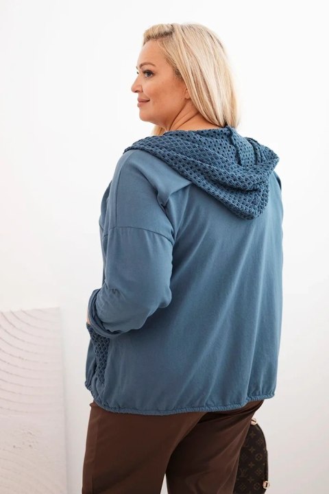 Bluza damska Plus Size bawełniana oversize z długim rękawem jeansowa Bluza damska Plus Size bawełniana oversize z długim rękawem jeansowa