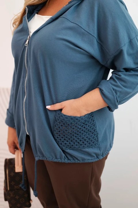 Bluza damska Plus Size bawełniana oversize z długim rękawem jeansowa Bluza damska Plus Size bawełniana oversize z długim rękawem jeansowa