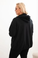 Bluza damska Plus Size bawełniana rozpinana na zamek czarna
