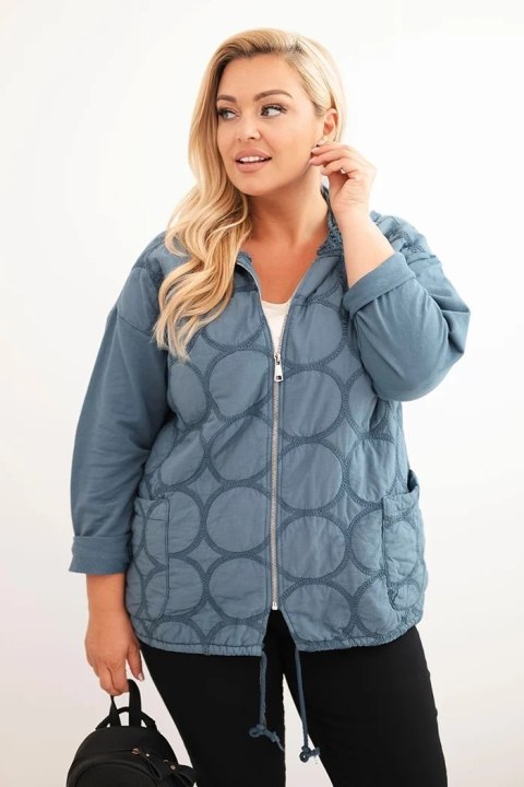 Bluza damska Plus Size bawełniana rozpinana na zamek jeansowa Bluza damska Plus Size bawełniana rozpinana na zamek jeansowa