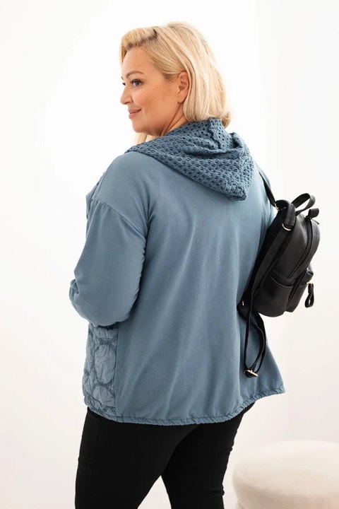 Bluza damska Plus Size bawełniana rozpinana na zamek jeansowa Bluza damska Plus Size bawełniana rozpinana na zamek jeansowa