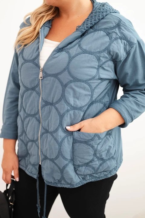 Bluza damska Plus Size bawełniana rozpinana na zamek jeansowa Bluza damska Plus Size bawełniana rozpinana na zamek jeansowa