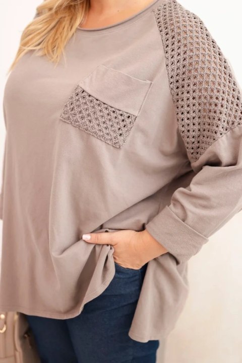 Bluza damska Plus Size bawełniana z nadrukiem fango Bluza damska Plus Size bawełniana z nadrukiem fango