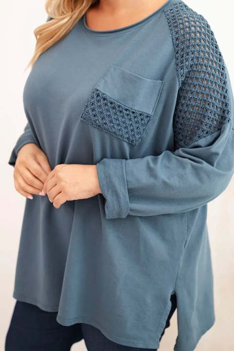 Bluza damska Plus Size bawełniana z nadrukiem jeansowa Bluza damska Plus Size bawełniana z nadrukiem jeansowa