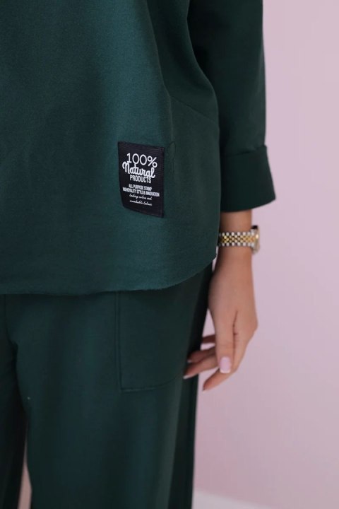 Komplet bawełniany bluza + spodnie ciemny zielony Komplet bawełniany bluza + spodnie ciemny zielony