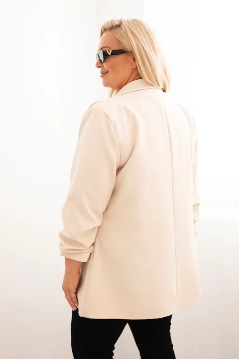Marynarka damska Plus Size elegancka beżowa Marynarka damska Plus Size elegancka beżowa