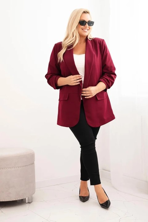 Marynarka damska Plus Size elegancka bordowa Marynarka damska Plus Size elegancka bordowa