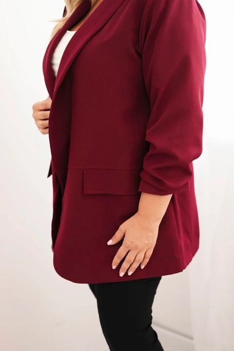 Marynarka damska Plus Size elegancka bordowa Marynarka damska Plus Size elegancka bordowa